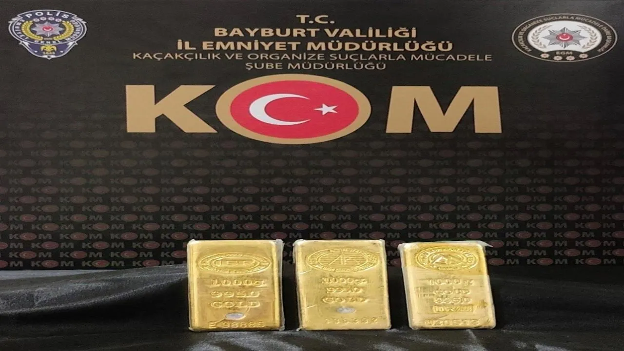 Bayburt'ta 3 Kilo Altın Ele Geçirildi, Değeri Dudak Uçuklatıyor!