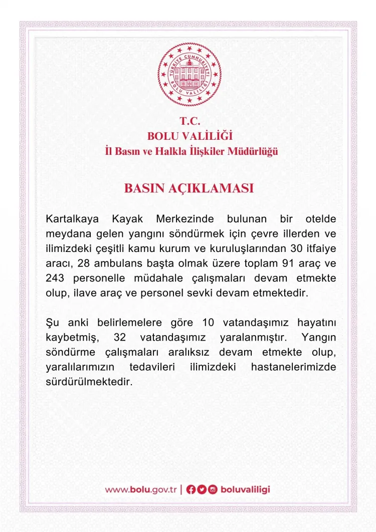 Bolu Kartalkaya'da otel yangını: Ölü ve yaralılar var haberi