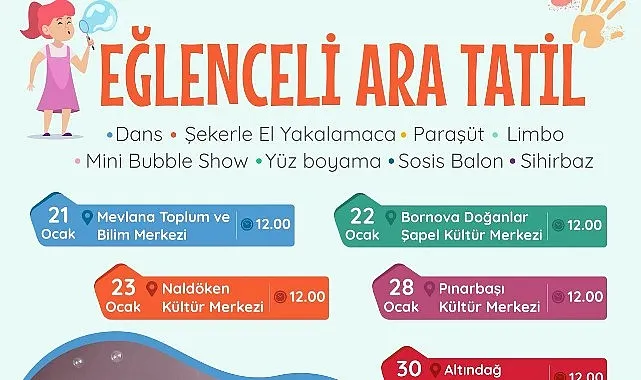 Bornovalı çocuklar yarıyıl tatilinde doya doya eğlenecek! haberi