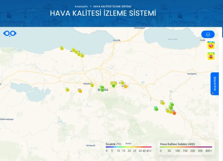 Bursa'nın hava kalitesi anlık takipte haberi