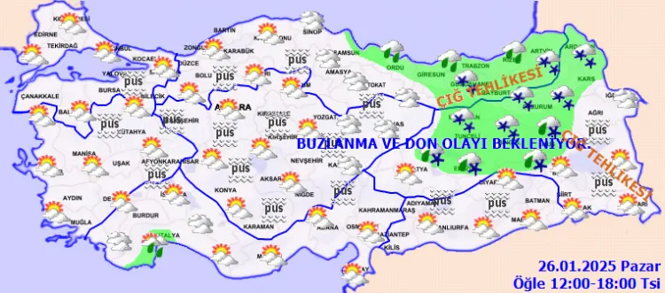 Doğuda çığ, buzlanma ve don... Yurtta bugün hava nasıl olacak? haberi