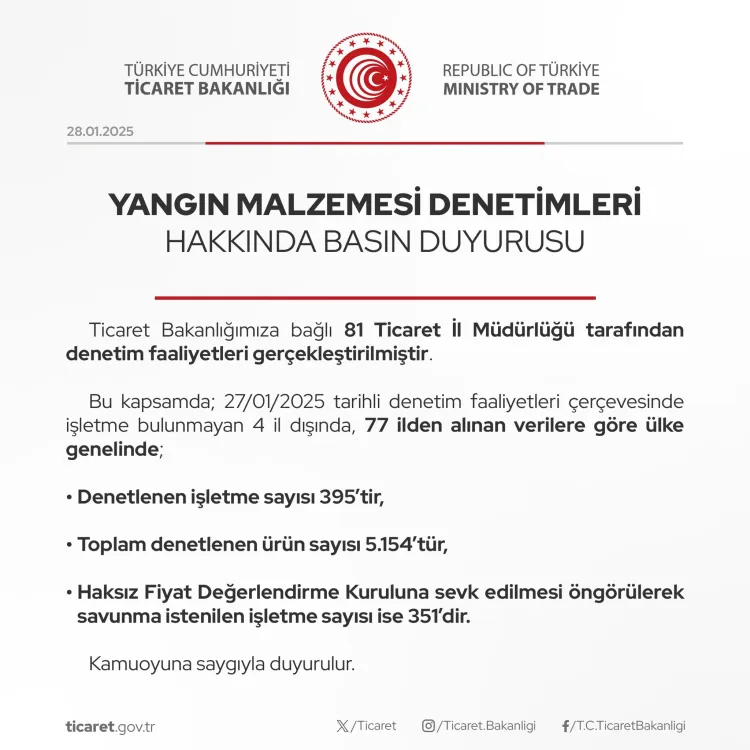 Yangın denetimlerde 351 firmadan savunma istendi haberi