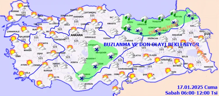 Yurdun iç ve doğu kesimlerinde buzlanma ve dona dikkat! haberi