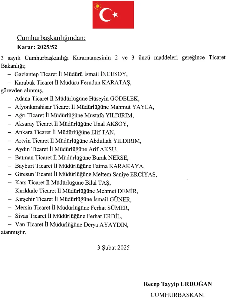 16 Ticaret İl Müdürlüğü'ne yeni atama haberi