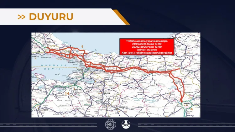 Karayolları duyurdu! Bu yollara 2 gün giriş yasak! haberi