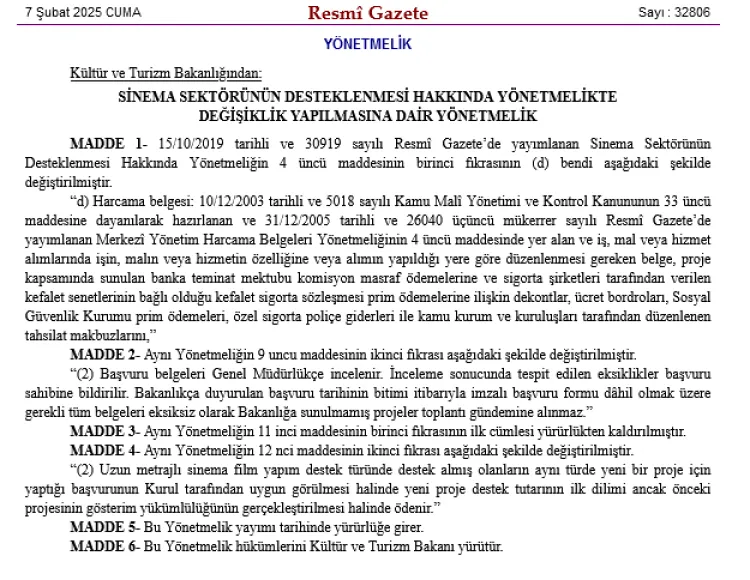 Sinema sektörüne destek ayarı! haberi