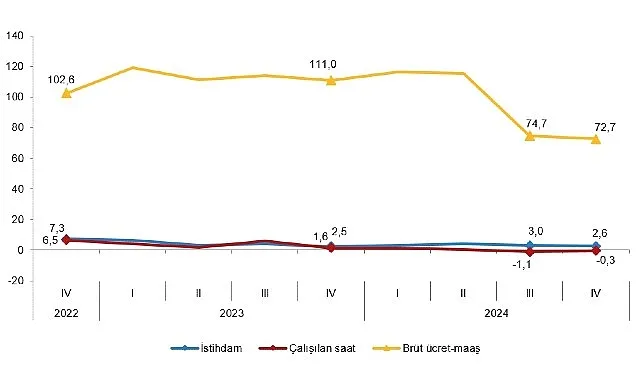 Tüik: İstihdam endeksi yıllık %2,6 arttı haberi