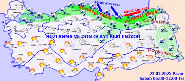 Yurtta bugünde kar sürüyor... İşte havanın 23 Şubat Pazar raporu haberi