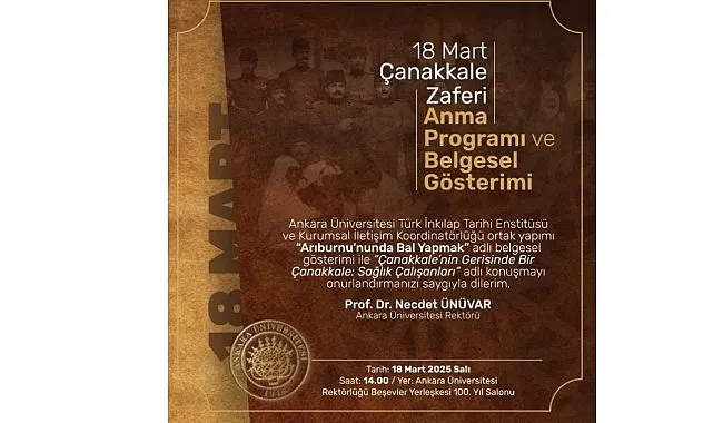 Ankara Üniversitesi Yapımı “Arıburnu’nda Bal Yapmak” Belgeseli Çanakkale Zaferi’nin Yıldönümünde İzleyiciyle Buluştu haberi