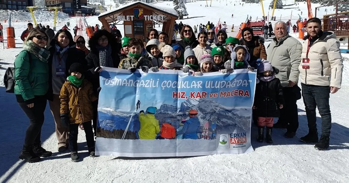 Bursa Osmangazili çocukların kayak yapma mutluluğu haberi