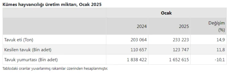 Yumurta üretimi azaldı!  Tavuk eti üretimi arttı! haberi